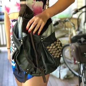 Free People Distressed Fabric Hobo Bag